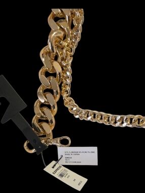 Express Shiny Gold Chunky Chain Strap Or Belt